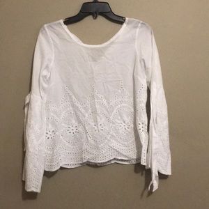 White see through lace blouse